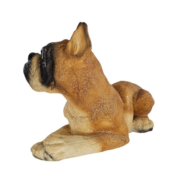Vintage Classic Stone Critters Boxer Dog Lying Down Resin Figurine UDC 1984 - Picture 7 of 10